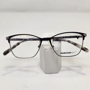 Pure Airlock Embrace 201 Blue Silver Rimless Eyeglass Frames Rectangle Crystals